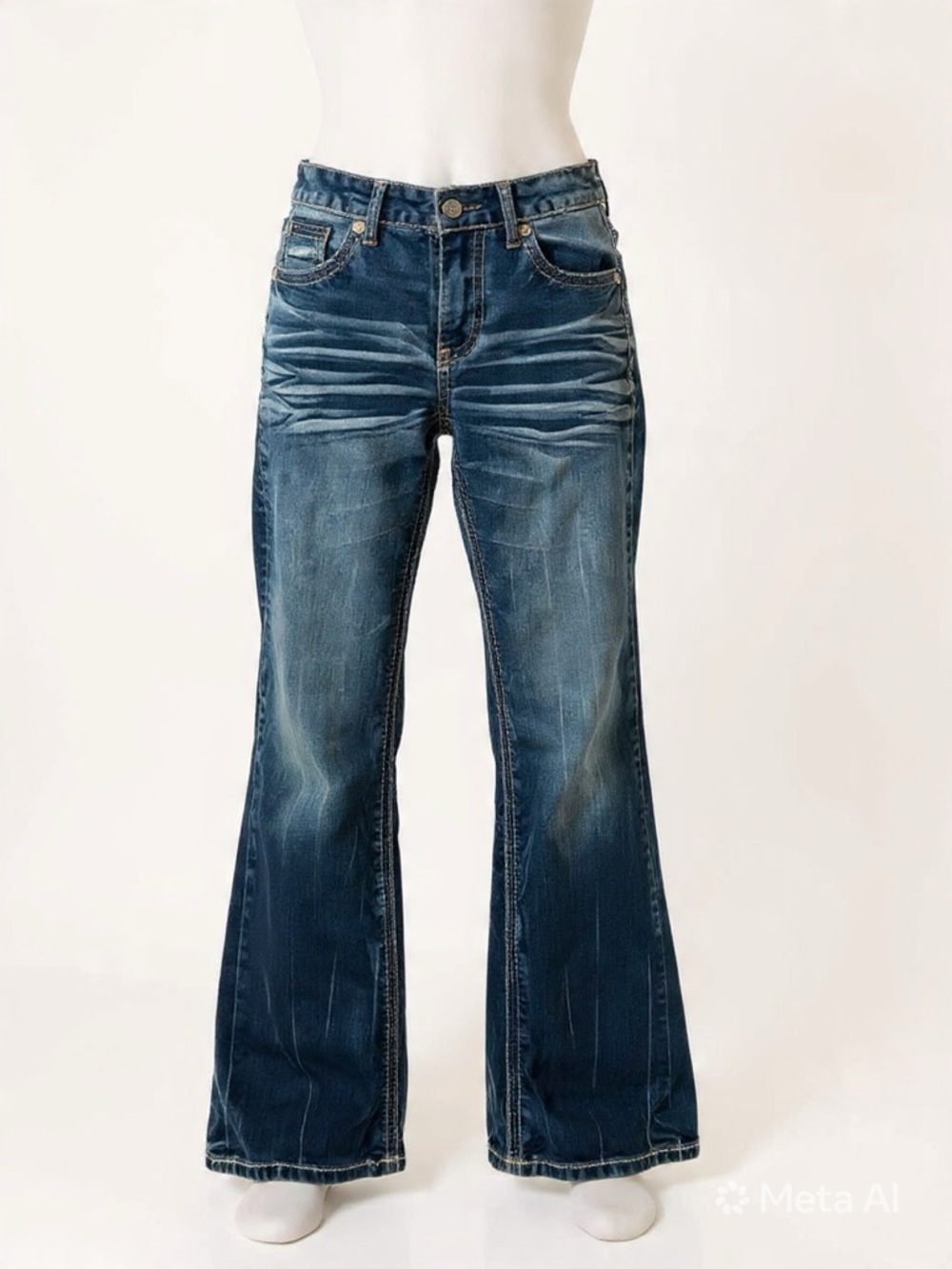 Ariya Women's Boot Cut Jeans - Dark Blue Fade-A03